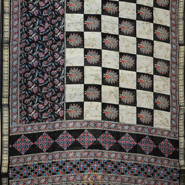 Chanderi Sarees-VSC44B Black