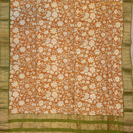 Maheswari Silk kalamkari-VSMSS11B mustard