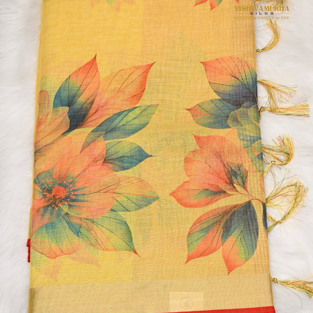 Linen Digital Printed-VSL25B Mustard
