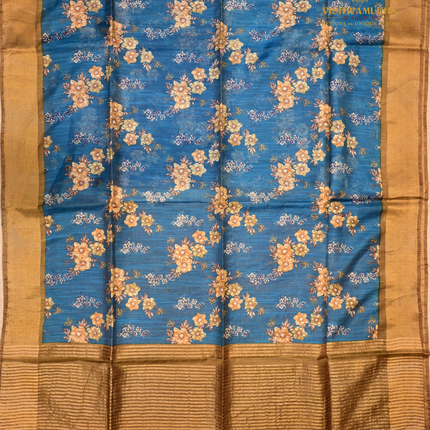 Chanderi Sarees-VSC38C Peacock Blue