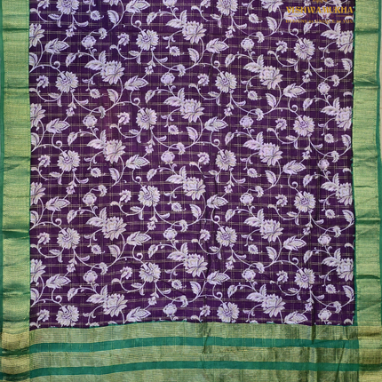 Maheswari Silk kalamkari-VSMSS11 brinjal