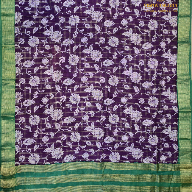 Maheswari Silk kalamkari-VSMSS11 brinjal