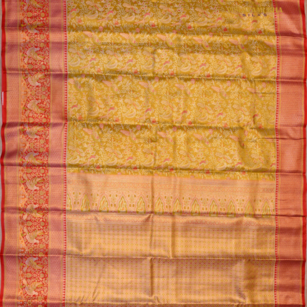Semi pattu Meenakari-VSSP59N mustard