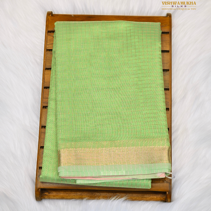 Chanderi Sarees-VSC39D Pista Green