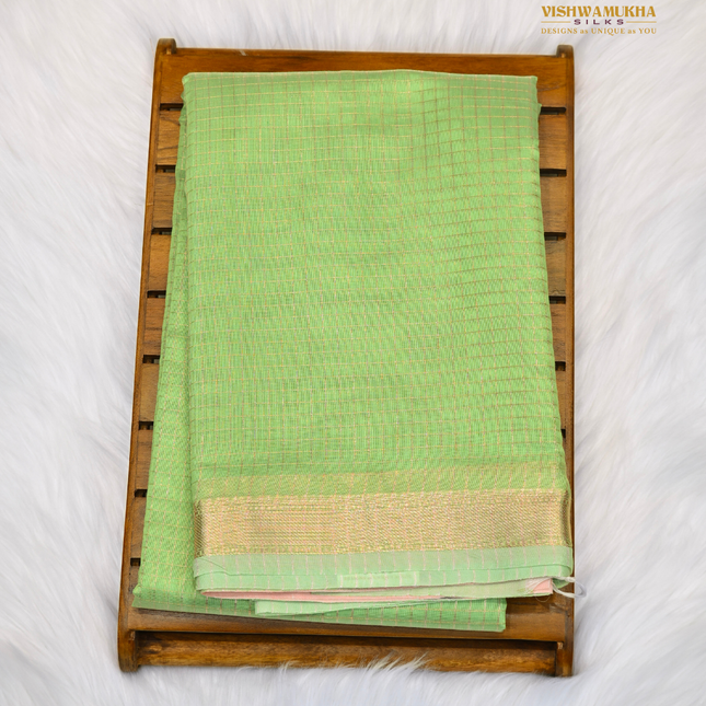 Chanderi Sarees-VSC39D Pista Green