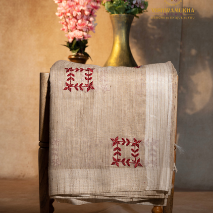 Linen Sarees-VSL04 Maroon