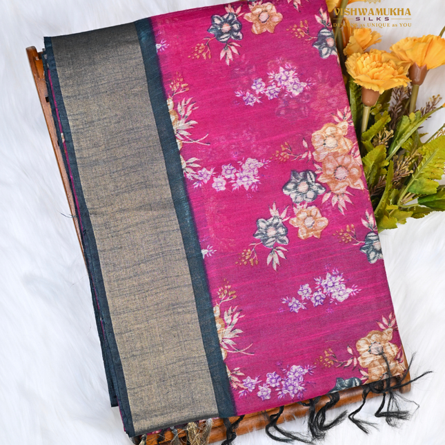 Chanderi Sarees-VSC38 Magenta