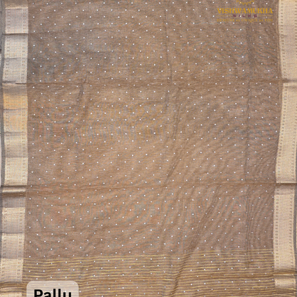 Jute Tissue Mirror work-VSJTC2C Brown