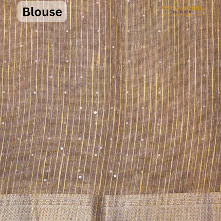 Jute Tissue Mirror work-VSJTC2C Brown