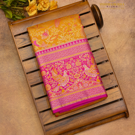 Semi pattu Meenakari-VSSP59A yellow