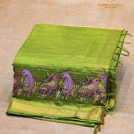 Chanderi saree-VSC33 Green (1)