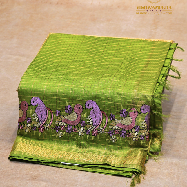 Chanderi saree-VSC33 Green (1)