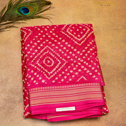 Bandhini Saree-VSBN1E pink