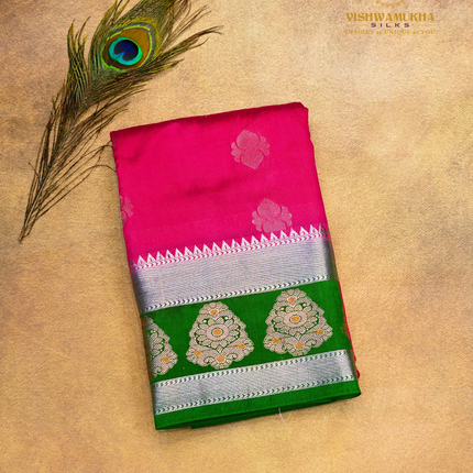 Semi Soft Pattu-VSSP48G Rani pink