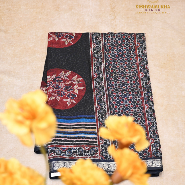 Chanderi Saree-VSC11 Black