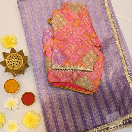 Crushed Organza Sarees-VSOF06