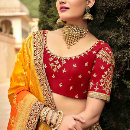 Colourfully Harmonious Banarasi Silk Lehenga