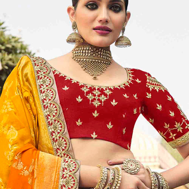 Colourfully Harmonious Banarasi Silk Lehenga