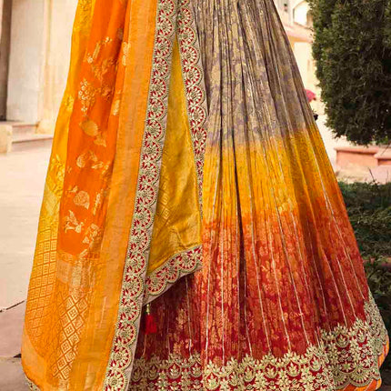 Colourfully Harmonious Banarasi Silk Lehenga