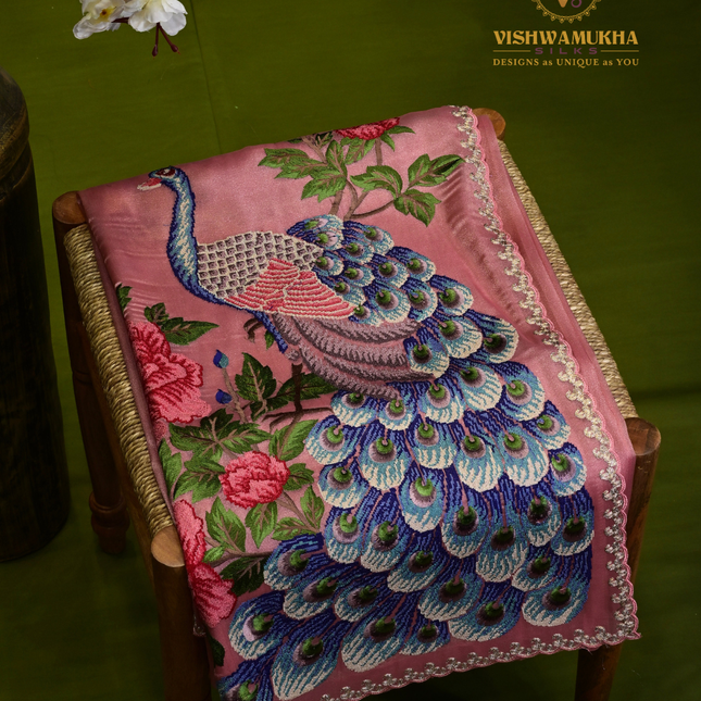 Kora Sarees-VSKS9 Peach-Pink