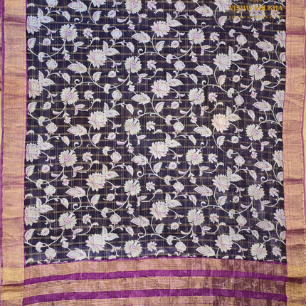 Maheswari Silk kalamkari-VSMSS11C Blue