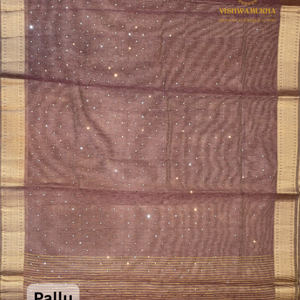 Jute Tissue Mirror work-VSJTC2 Wine