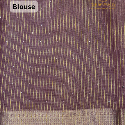 Jute Tissue Mirror work-VSJTC2 Wine