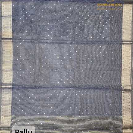 Jute Tissue Mirror work-VSJTC2A Blue