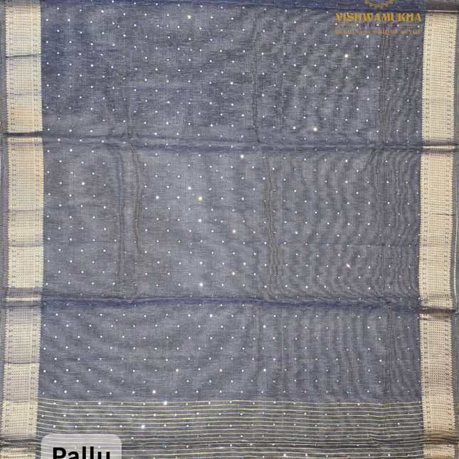 Jute Tissue Mirror work-VSJTC2A Blue