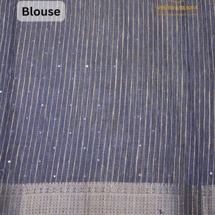 Jute Tissue Mirror work-VSJTC2A Blue
