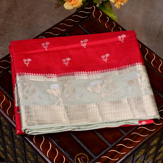 Chanderi Sarees-VSC37A Red