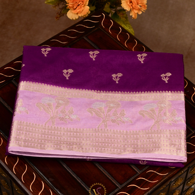 Chanderi Sarees-VSC37B Purple