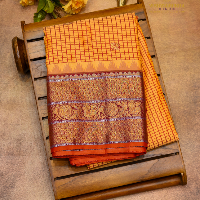 Semi Gadwal Sarees-VSGSP1B Mustard