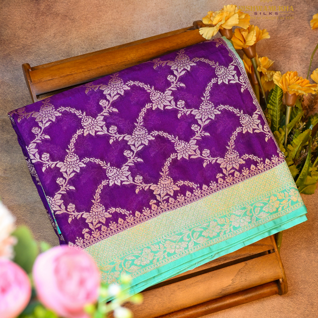 Georgette Fancy-VSGF5C Blue Purple