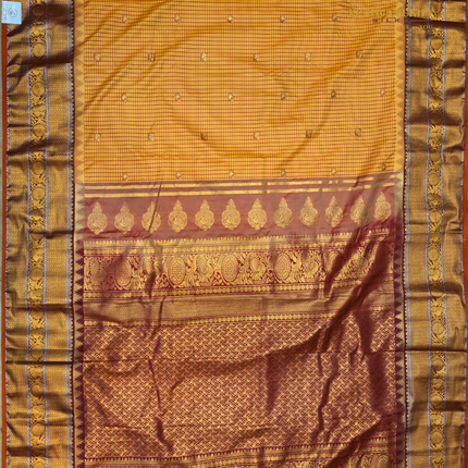 Semi Gadwal Sarees-VSGSP1B Mustard