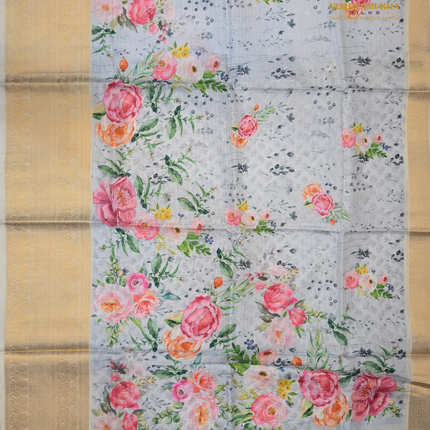Silk Kota Sarees-VSSK2C Glacier grey