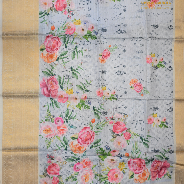 Silk Kota Sarees-VSSK2C Glacier grey