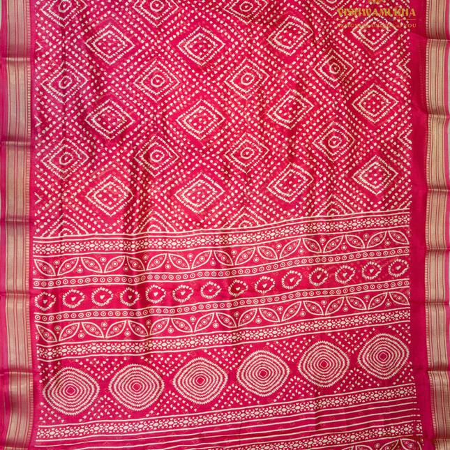 Bandhini Saree-VSBN1E pink