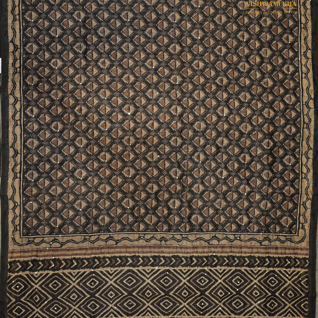 Chanderi Saree-VSC50 Brown