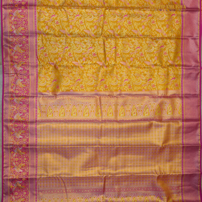 Semi pattu Meenakari-VSSP59A yellow