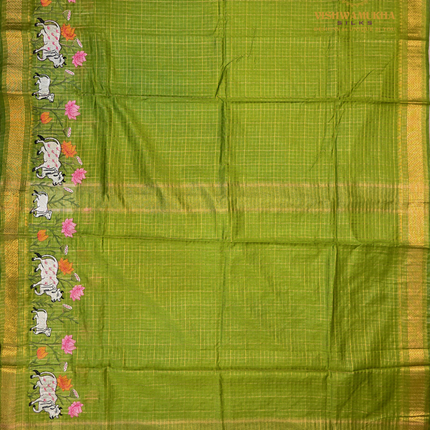 Chanderi saree-VSC32 Green(1)