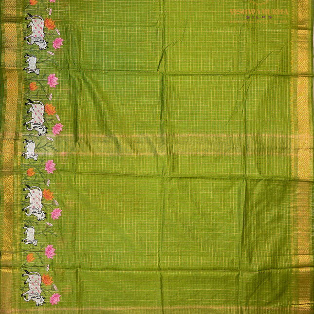 Chanderi saree-VSC32 Green(1)