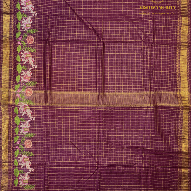 Chanderi saree-VSC28(8) Maroon