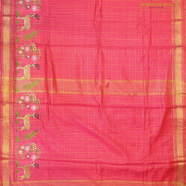 Chanderi saree-VSC31 Pink(1)