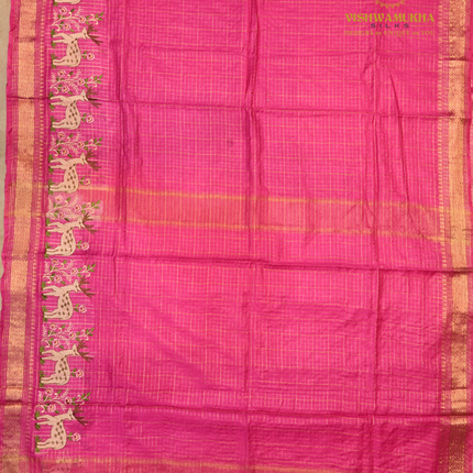 Chanderi saree-VSC29 Pink(1)