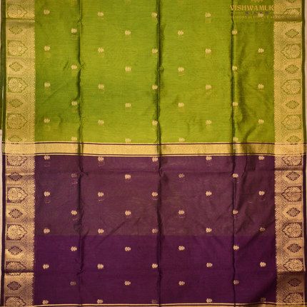 Chanderi Sarees-VSC42A Mehandi Green