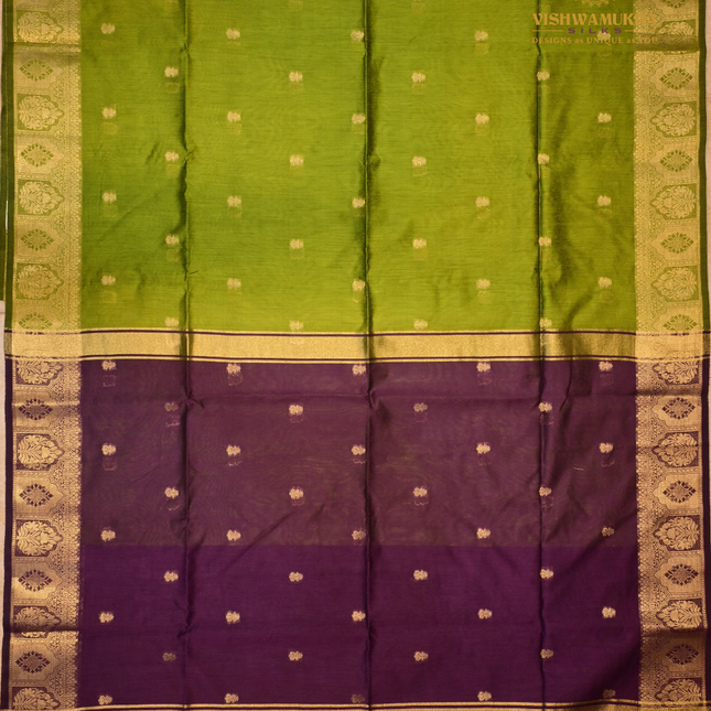 Chanderi Sarees-VSC42A Mehandi Green