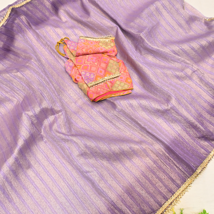 Crushed Organza Sarees-VSOF06