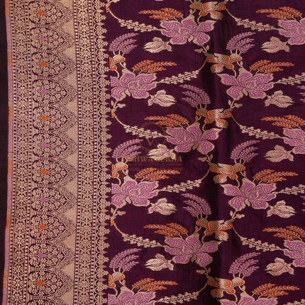 MAROON PURE BANARAS KATAN