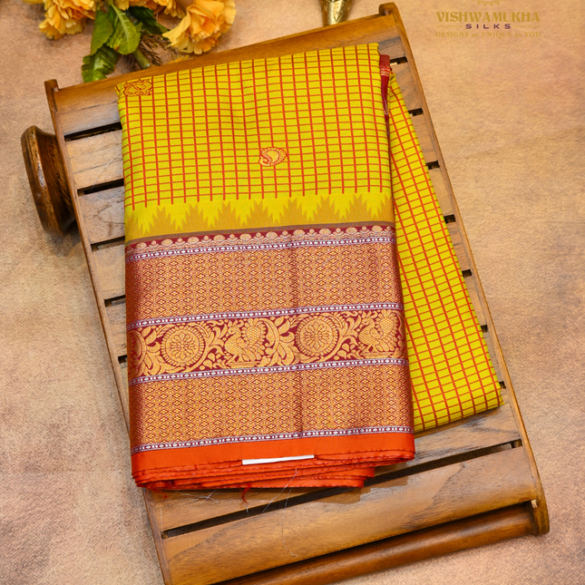 Semi Gadwal Sarees-VSGSP1 yellow